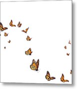 Monarch Butterflies In Motion Metal Print