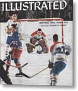 Montreal Canadiens Goalie Jacques Plante Sports Illustrated Cover Metal Print