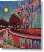 Moon Night At The Canal Metal Print