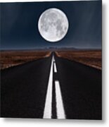 Moon Over Route 1 Metal Print