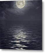 Moon Under Ocean Metal Print
