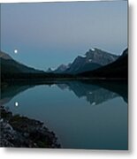 Moonrise, Waterfowl Lake, Banff Metal Print