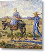 Morning Going Out To Work, 1890. Artist Metal Print