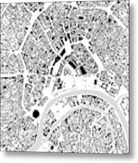 Moscow Building Map Metal Print
