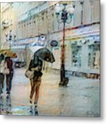 Moscow In The Rain Metal Print