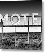 Motel Nowhere In Black And White Metal Print