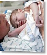 Mother And Newborn Baby Metal Print
