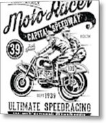 Moto Racer Metal Print