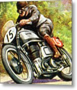 Motorcycle Rider Metal Poster