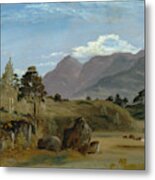 Mountain Landscape, Possibly In The Lake District Metal Print