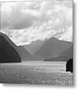 Mountain Layers In Black And White Metal Print