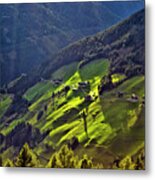 Mountain Slope Lit With Bright Metal Print