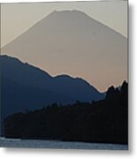 Mt. Fuji In Silhouette Metal Print