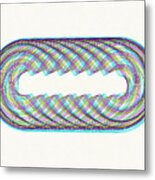 Multicolor Oblong Line Drawing Metal Print