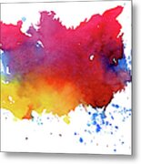 Multicolored Splashes Metal Print