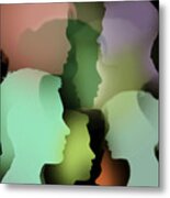 Multiple Overlapping Profiles Of Young Metal Print