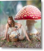 Mushroom Picker Metal Print