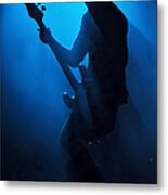 Musician Robert Deleo In Blue Metal Print