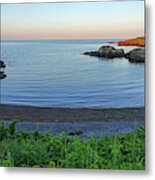 Nahant Ma Forty Steps Beach At Sunset Metal Print