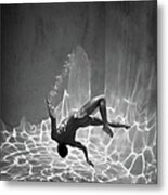 Naked Man Underwater Metal Print