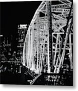 Nashville Pedestrian Bridge In Monchrome Metal Print