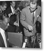 Nat King Cole Playing With Frank Sinatra Metal Print