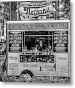 Waiting For Customers B And W Metal Print