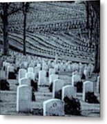 National Cemetery In Black And White Metal Print