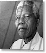 Nelson Mandela Portrait Metal Print