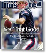 New England Patriots Qb Tom Brady... Sports Illustrated Cover Metal Print