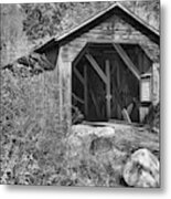 New Hampshire Mcdermott Covered Bridge Black And White Metal Print