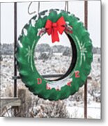 New Mexico Christmas Card Metal Print