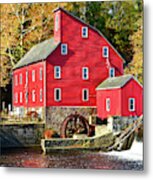 Nj Red Mill And Autumn Gold Metal Print