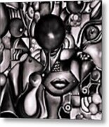 No Limits-black And White Abstract Metal Print