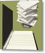 Notebook And Papers Metal Print