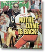 Notre Dame Is Back Tony Rice Leads The Irish Past No. 1 Sports Illustrated Cover Metal Print