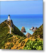 Nugget Point Lighthouse, New Zealand Metal Print