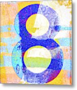 Number 8 In Yellow And Blue Metal Print