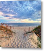 Oak Island Nc Beach Walkout Metal Print