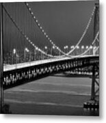 Oakland Bridge 2 Bw Metal Print