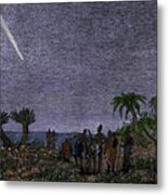 Observation Of The Passage Of The great Comet Of September 1882 Over The Cape Of Good Esperance In South Africa Colour Engraving After A 19th Century Illustration Metal Print