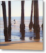 Oceanside California Pier Surfer 89 Metal Print
