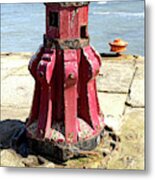 Old Capstan - Whitby East Pier Metal Print