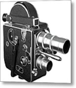 Old Fashioned 16 Mm Movie Camera Metal Print