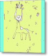 On Your Birthday, Giraffe A Lot Metal Print