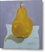 One Pear On A Napkin Metal Print