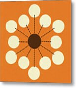 Orange And Cream Dot Design Metal Print