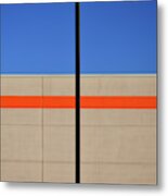 Square - Orange Line Metal Print