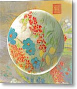 Oriental Floralscape Metal Print