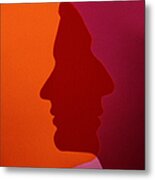 Overlapping Silhouette Profiles Metal Print